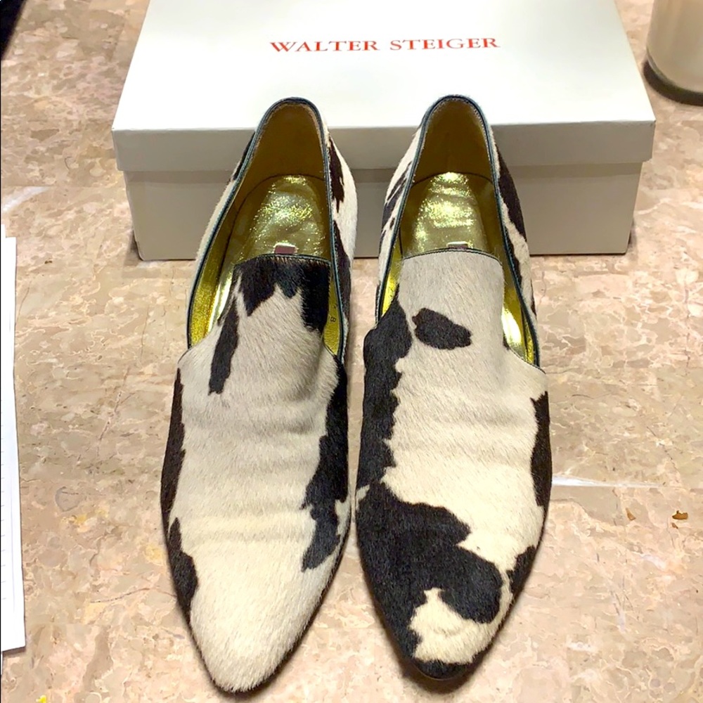 Walter Steiger Cow-print boot shoes size 8.5